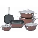 طقم حلل سافلون مربع تيتانيوم 10 قطع