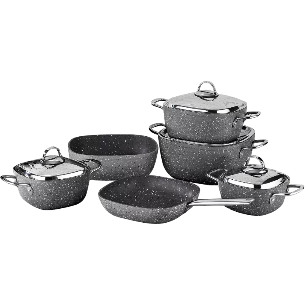 طقم حلل سافلون مربع تيتانيوم 10 قطع