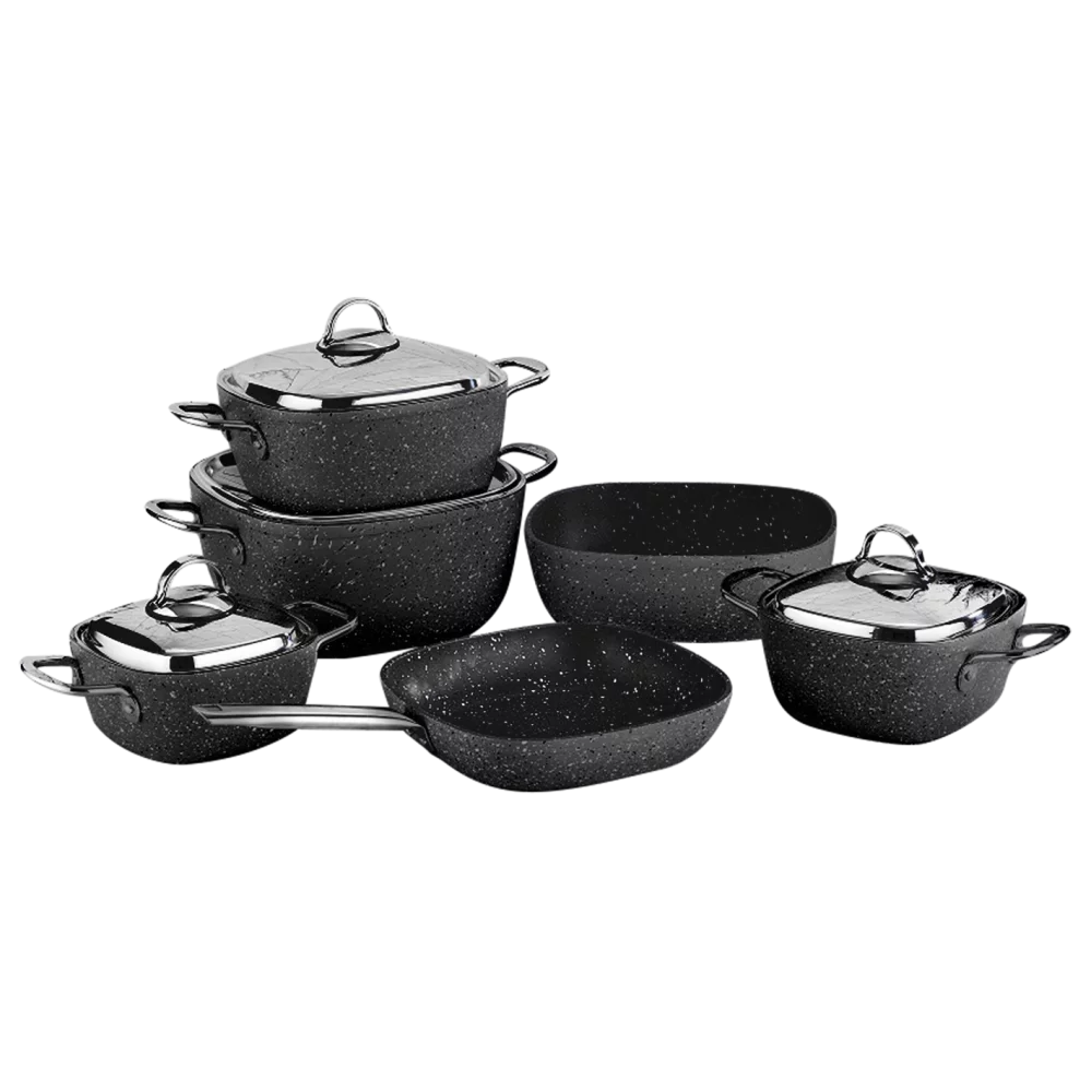 طقم حلل سافلون مربع تيتانيوم 10 قطع