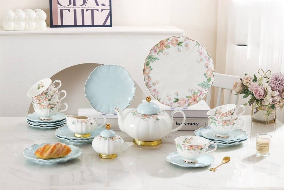 طقم شاي وجاتوه 24 قطعه Mix Flowers