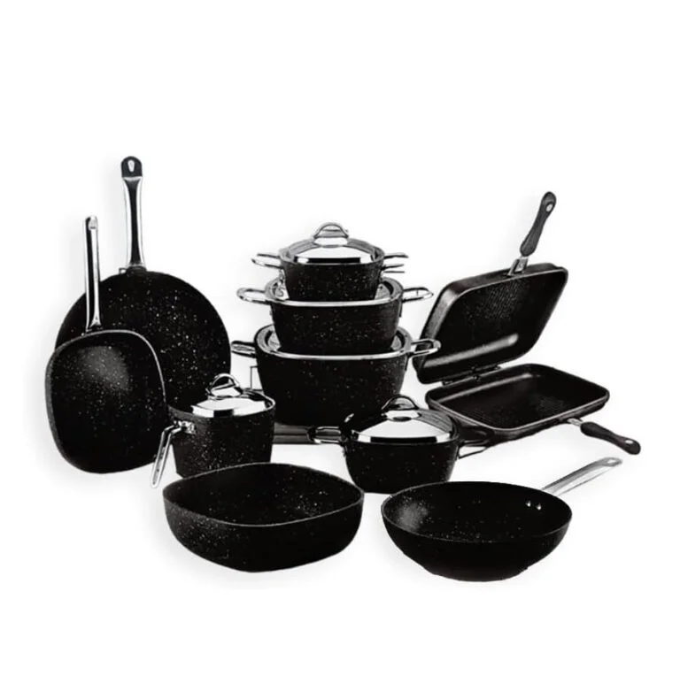 طقم حلل سافلون مربع 15 قطعة - تيتانيوم