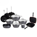 طقم حلل سافلون مربع 15 قطعة - تيتانيوم او جرانيت