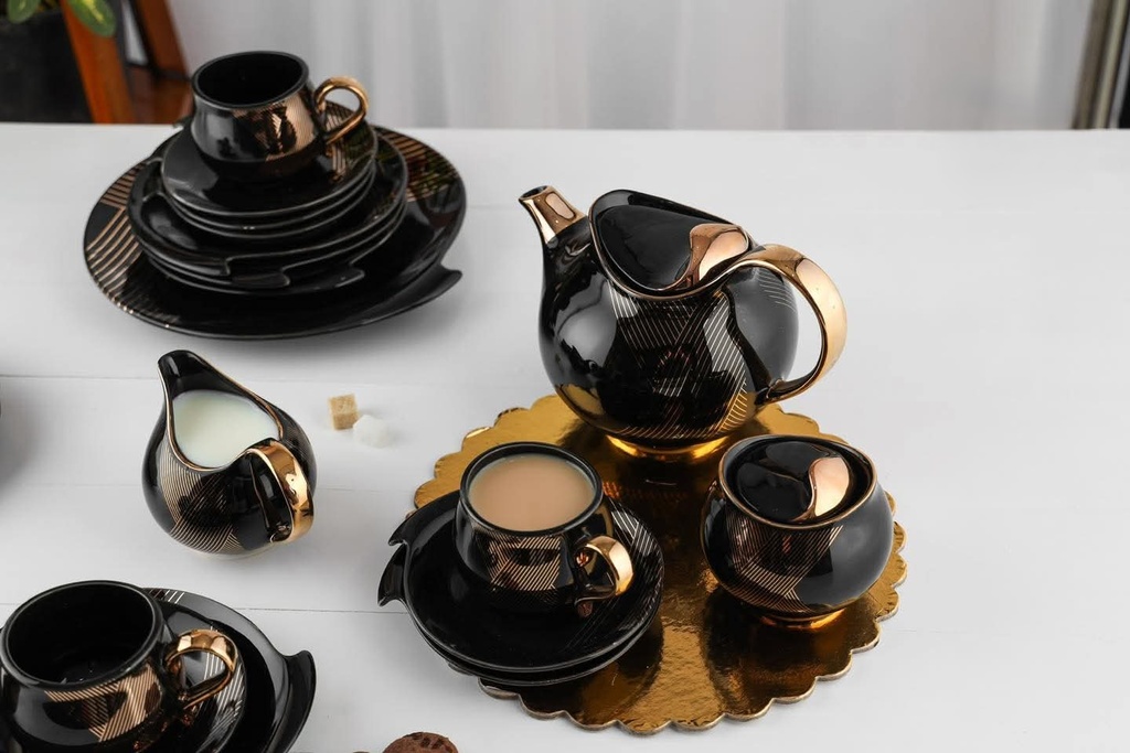 طقم شاي و جاتوه 24 قطعه بورسلين