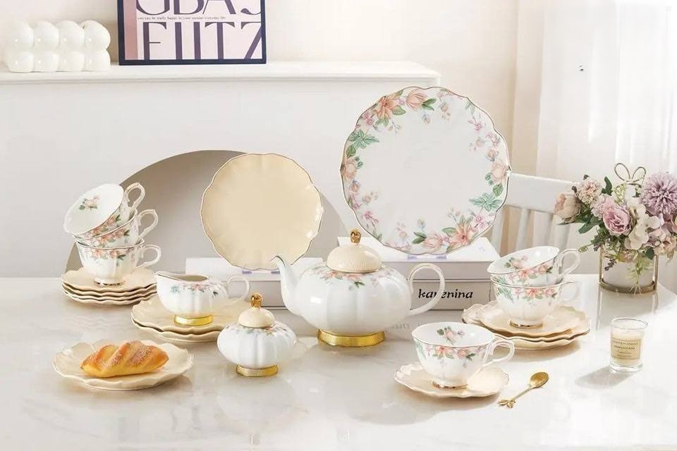 طقم شاي وجاتوه 24 قطعه Mix Flowers