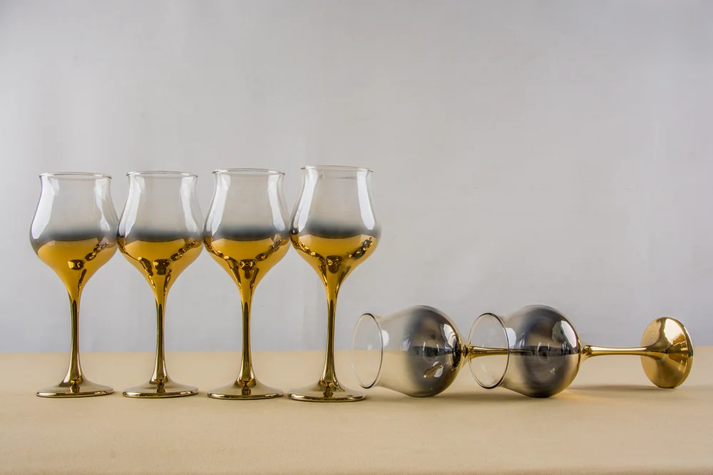 طقم كاس كرينكل دهب فاكيوم