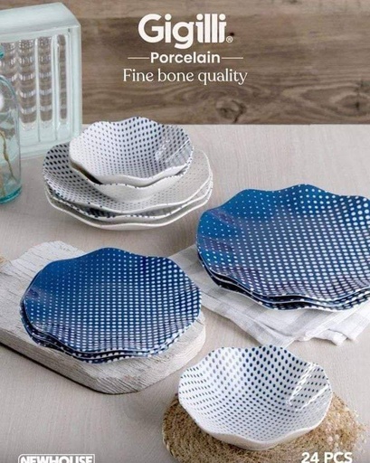 [10003118] طقم عشاء 24 قطعه بورسيلين Gigilli